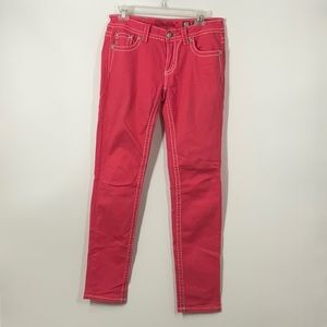 Miss Me Pop of Color Light Coral/Melon skinny Jeans Size 29